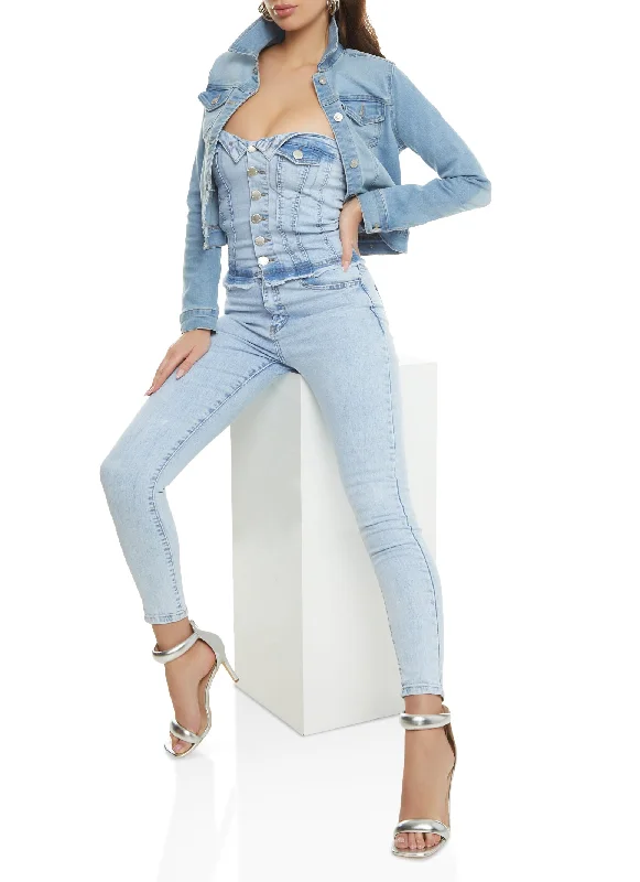 WAX Basic Stone Wash Denim Jacket