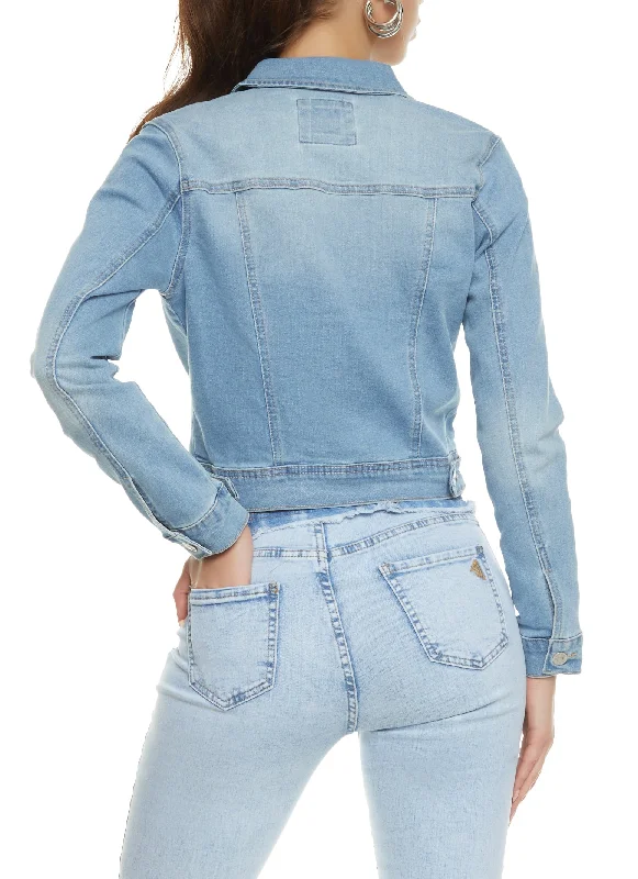 WAX Basic Stone Wash Denim Jacket