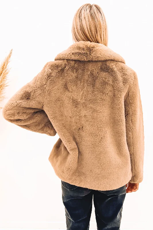 Marni Faux Fur Jacket Almond