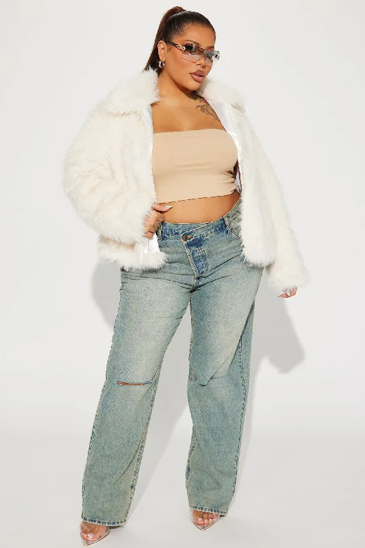 Put It On Faux Fur Coat - Ivory