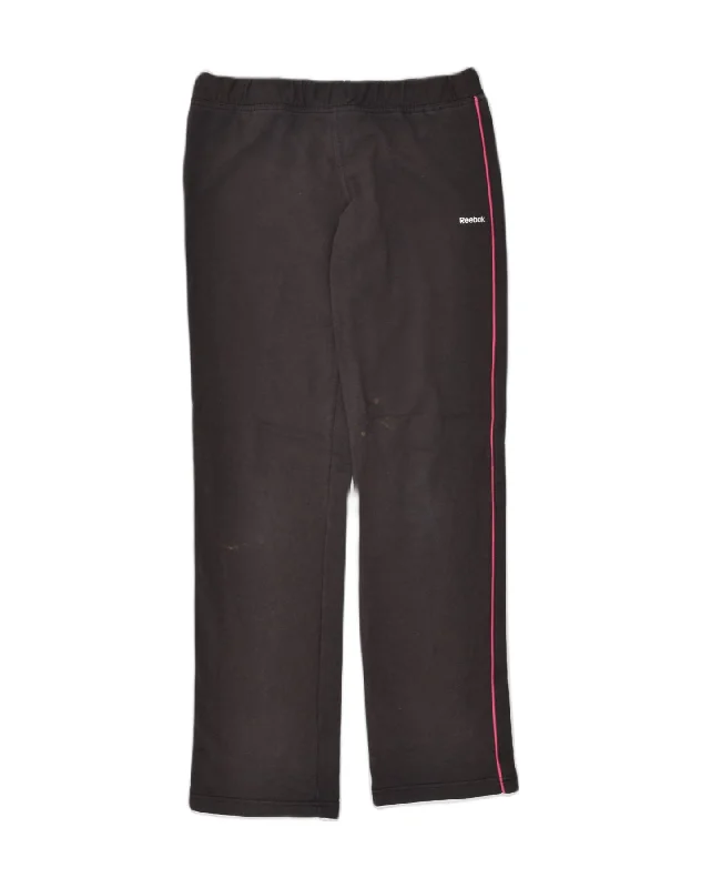 REEBOK Womens Tracksuit Trousers Medium Black Cotton