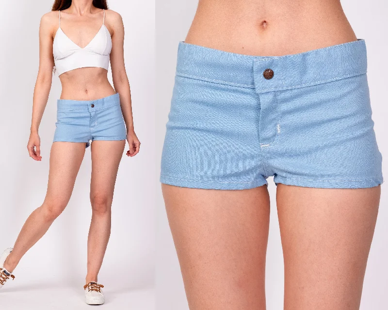 70s Baby Blue Tennis Booty Shorts - Unisex XS